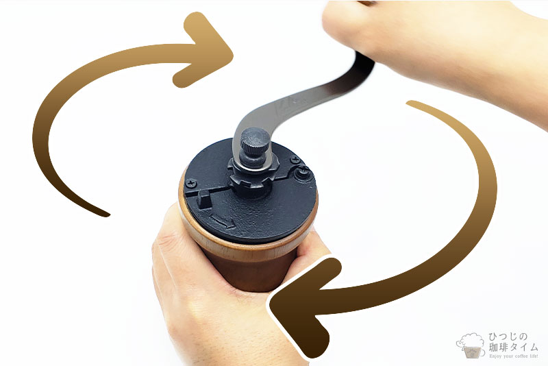 フタを閉めてハンドルを回す