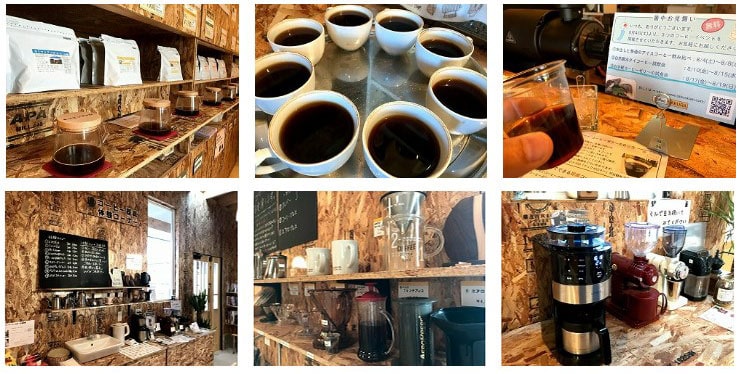コーヒーサクラの店舗ではコーヒーの試飲や器具の試用が可能