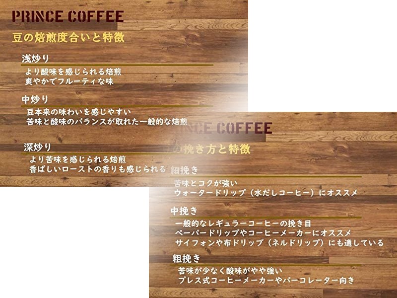 焙煎や挽き方